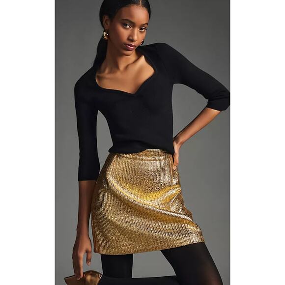 Anthropologie | Maeve Sweetheart Sweater in Black | Sz XS - Picture 1 of 8